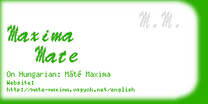 maxima mate business card